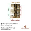 4" x 2.6" x 2mm Brass Railway Hinge 